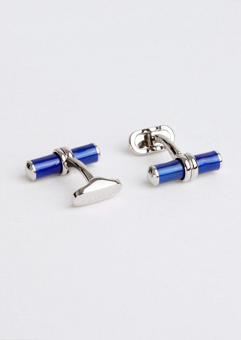Blue Brass Cuff Link - 2
