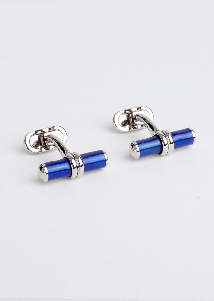 Blue Brass Cuff Link - 1