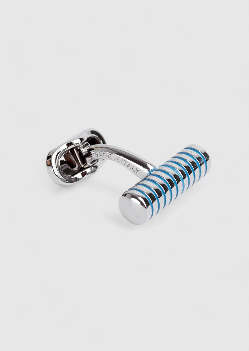 Blue Brass Cuff Link - 3
