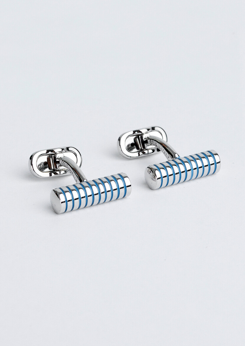 Blue Brass Cuff Link 