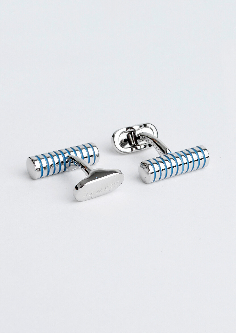 Blue Brass Cuff Link - 2