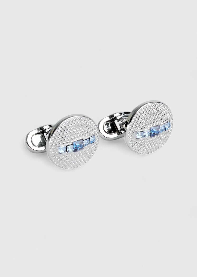 Blue Brass Cuff Link - 1