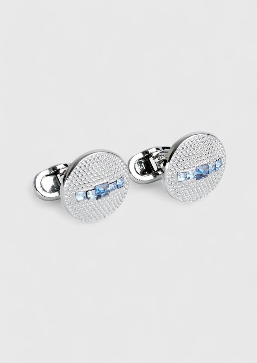 Blue Brass Cuff Link - 1