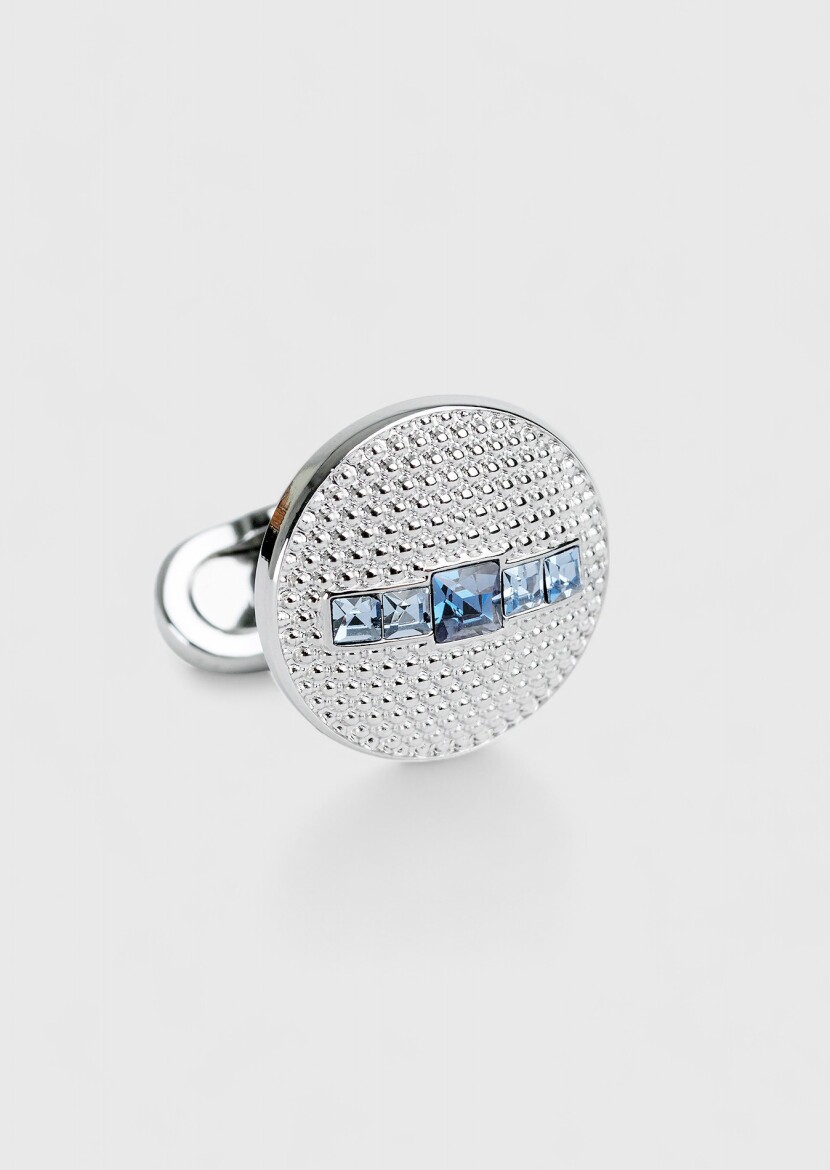 Blue Brass Cuff Link - 3