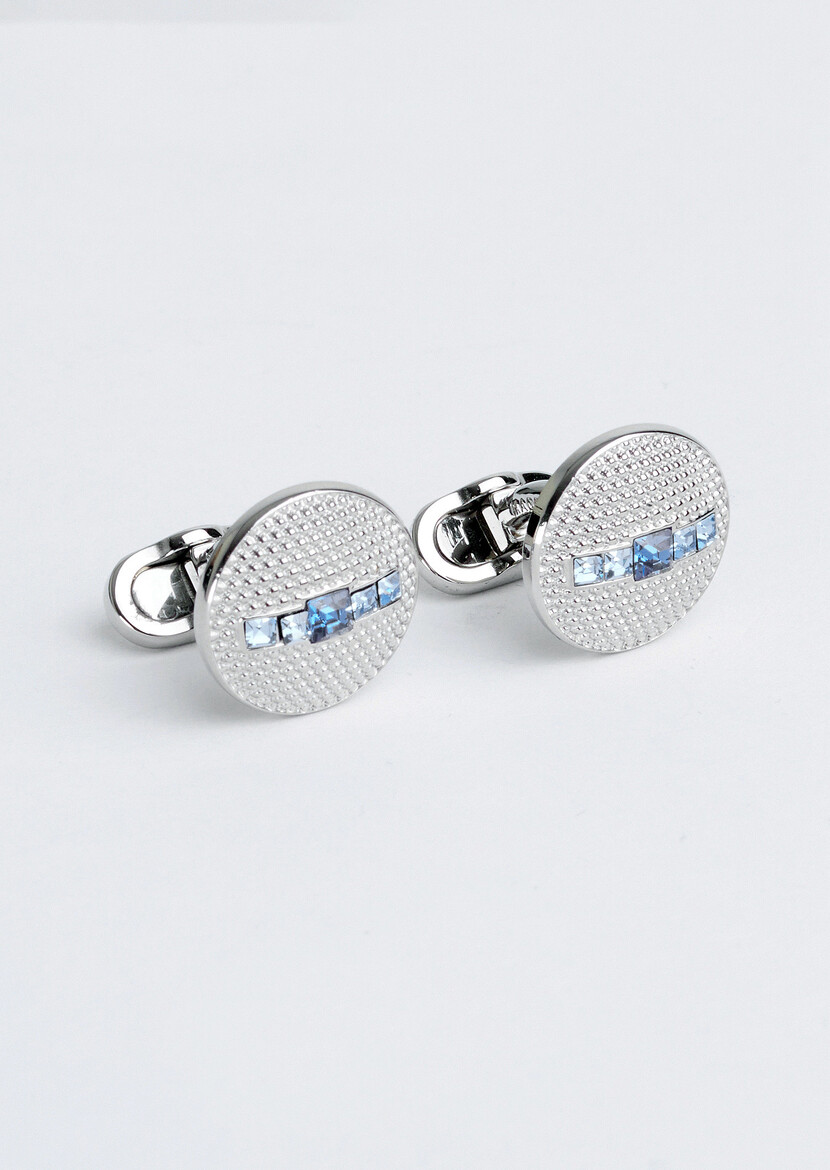 Blue Brass Cuff Link - 1