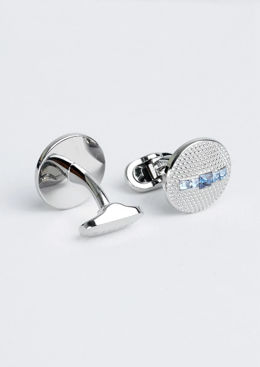 Blue Brass Cuff Link 