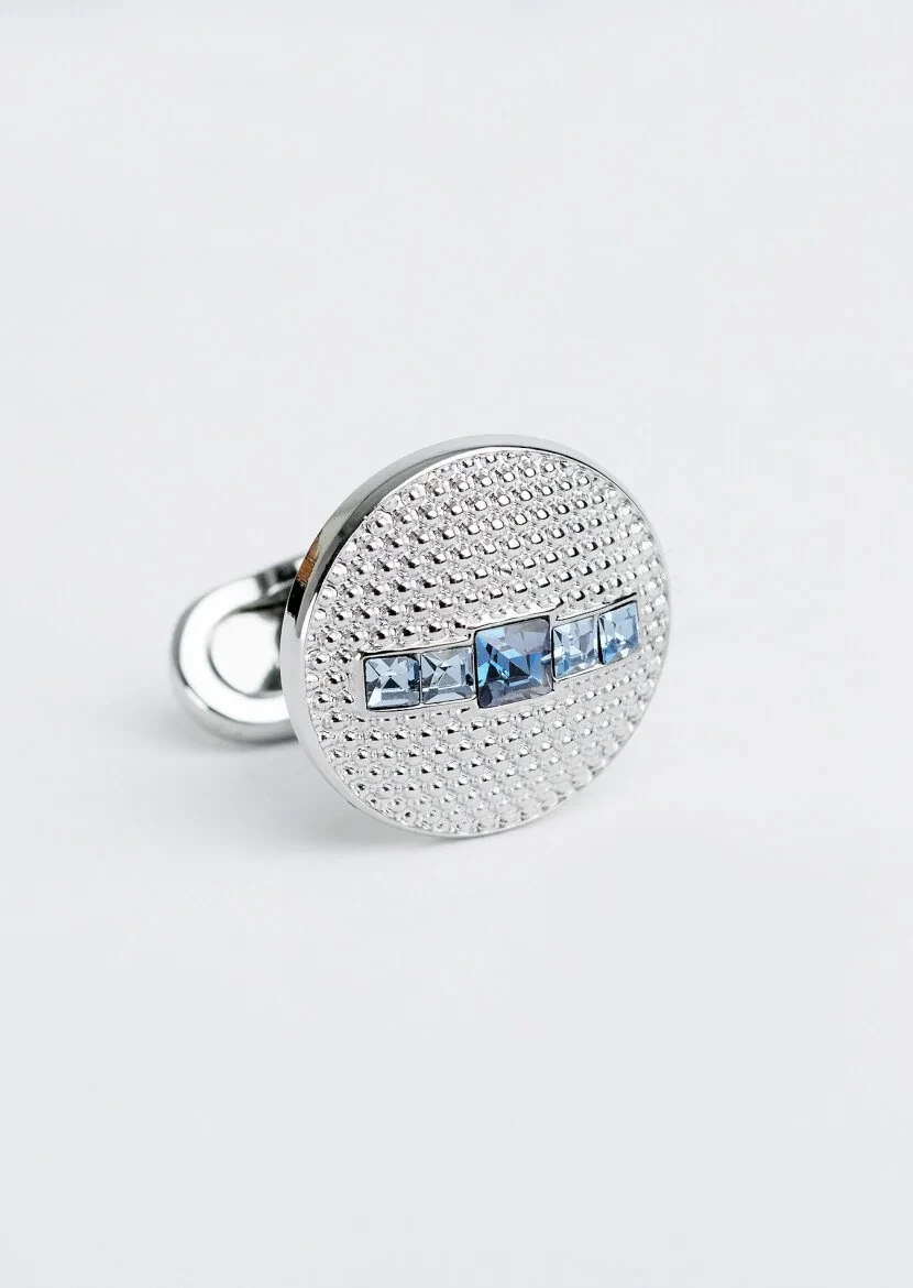 Blue Brass Cuff Link - 3