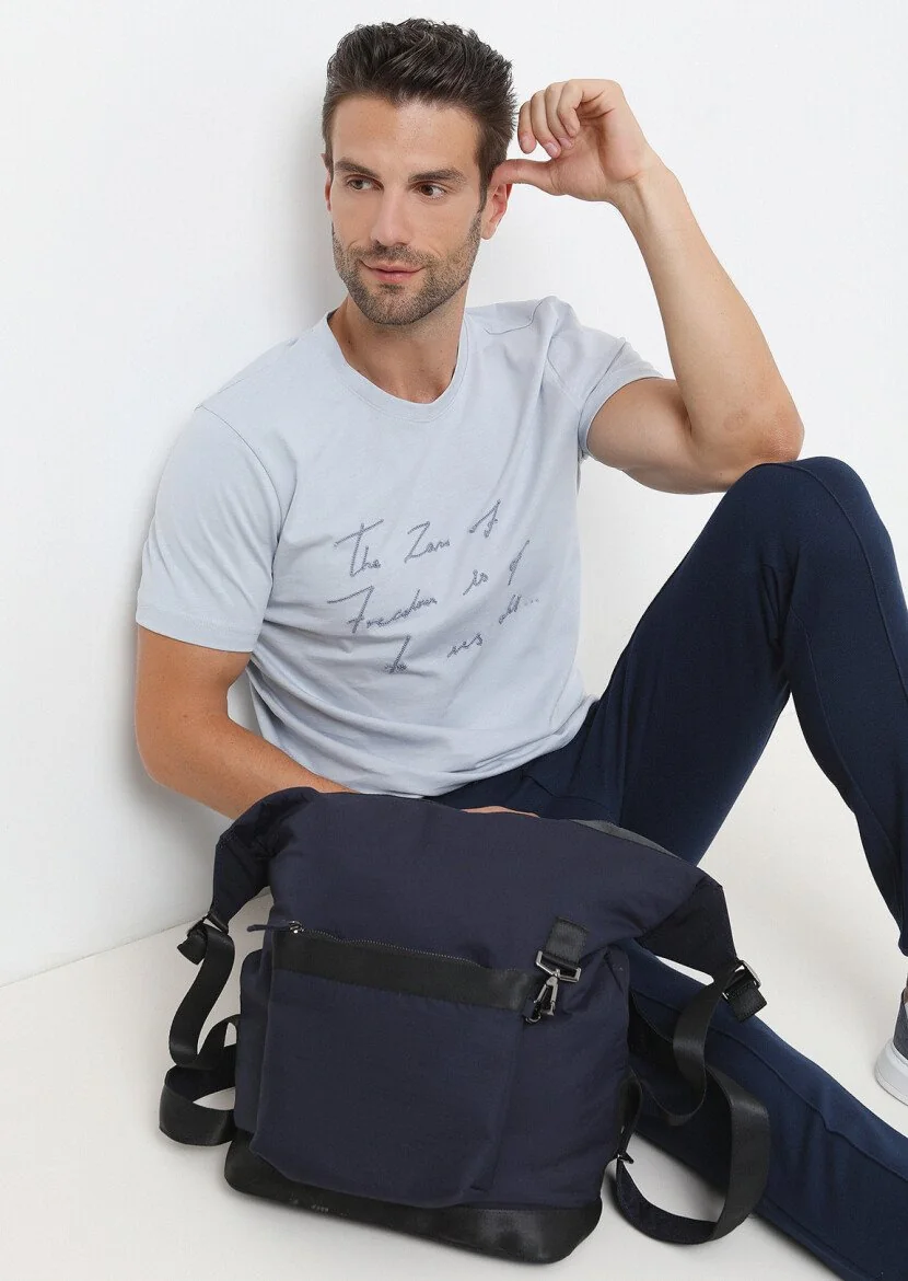 Blue Crew Neck 100% Cotton T-Shirt - 1