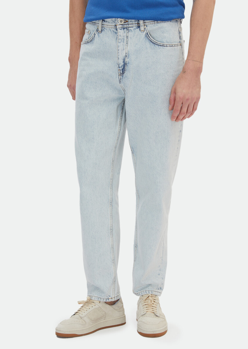 Blue Denim 100% Cotton Trousers - 2