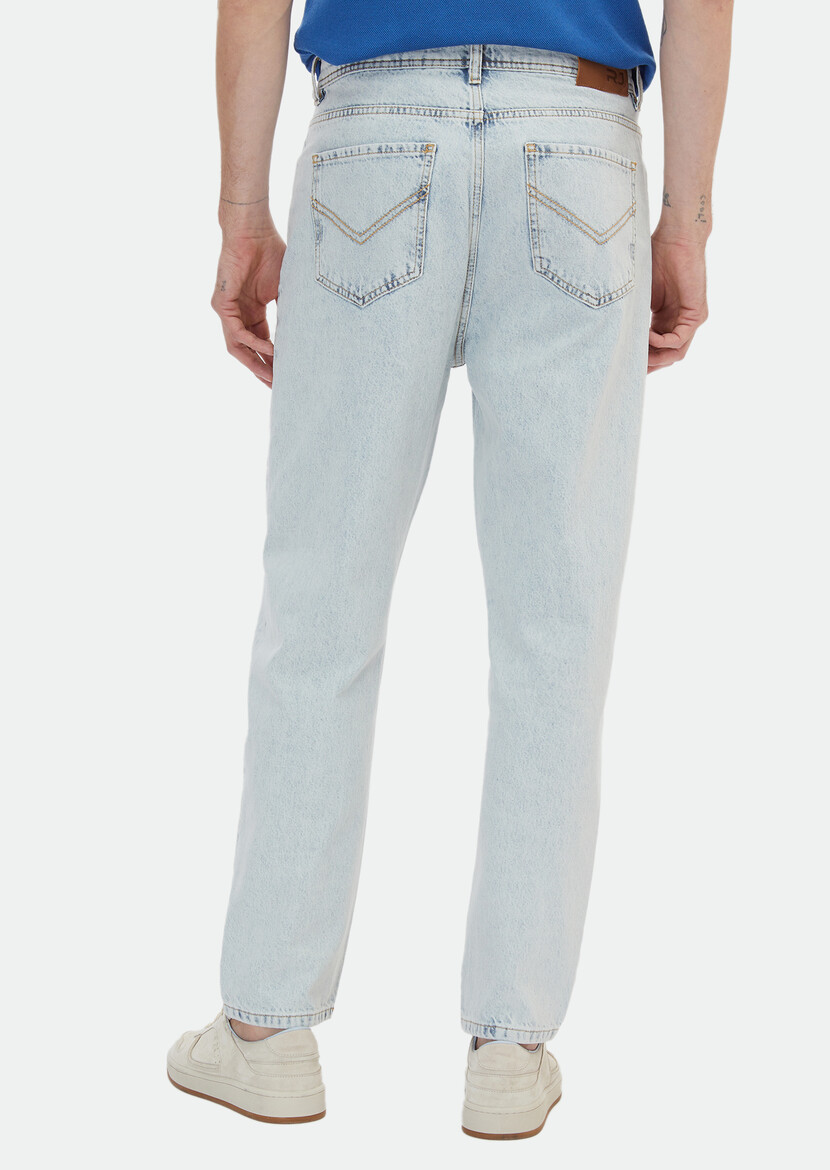 Blue Denim 100% Cotton Trousers - 4