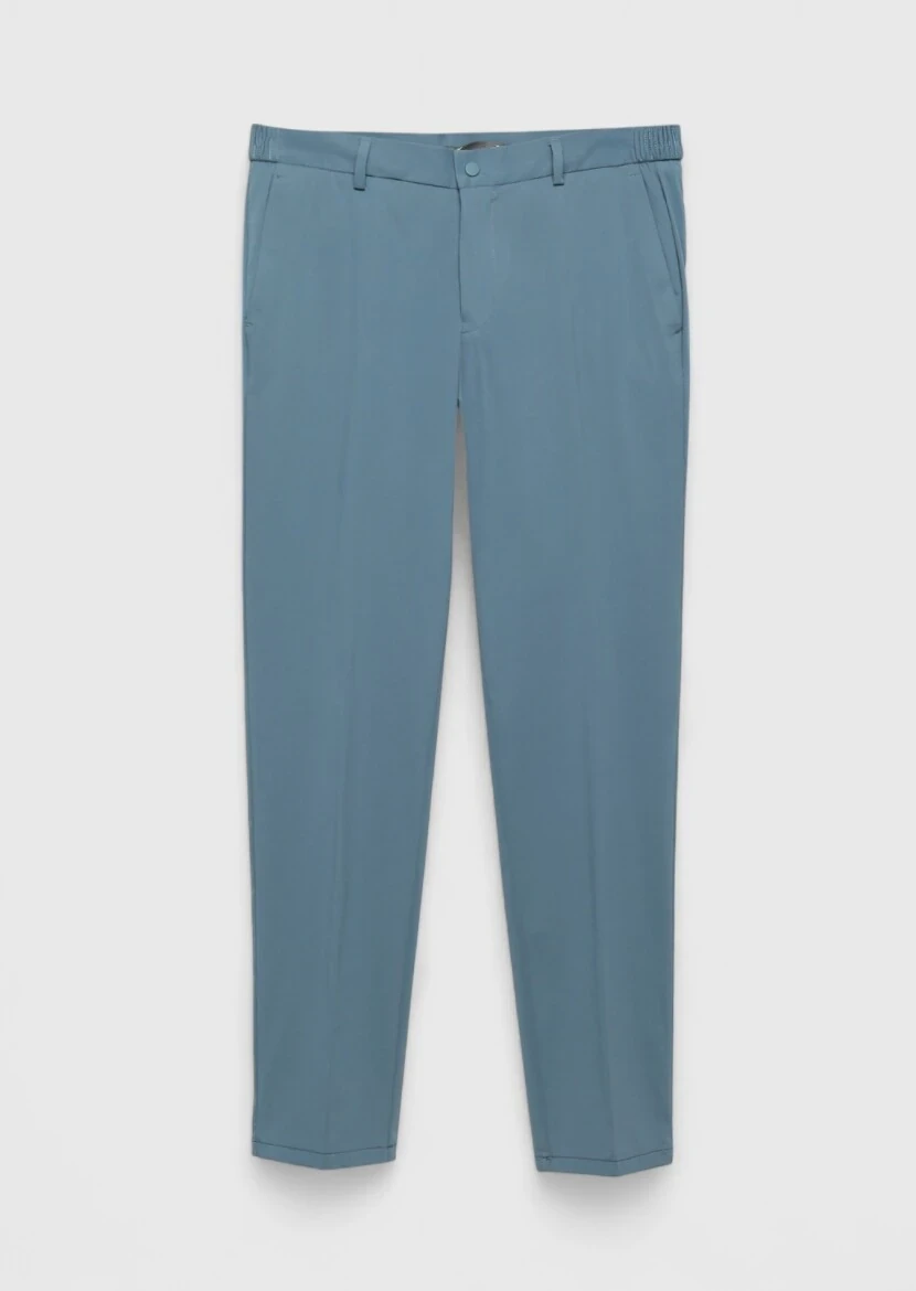 Blue Knitting Jogging Fit Casual Trousers 