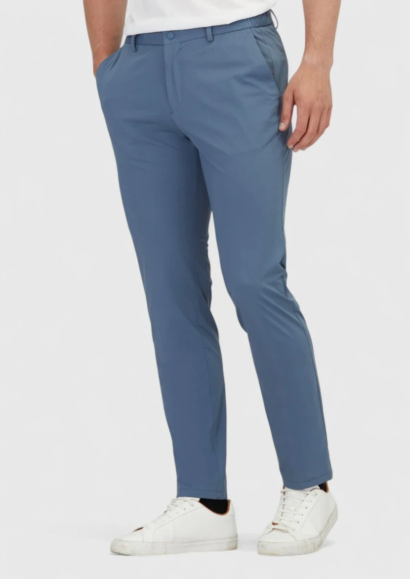 Blue Knitting Jogging Fit Casual Trousers 
