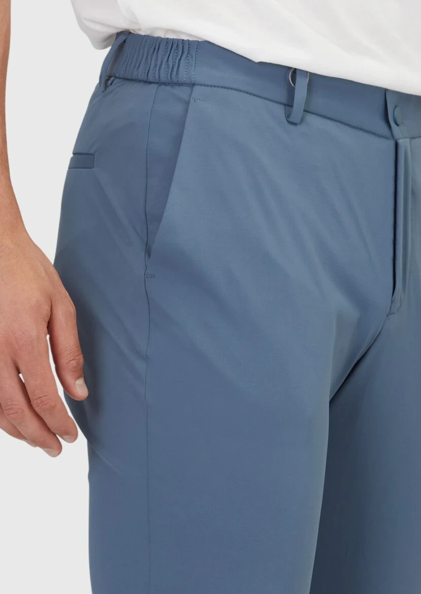 Blue Knitting Jogging Fit Casual Trousers - 3