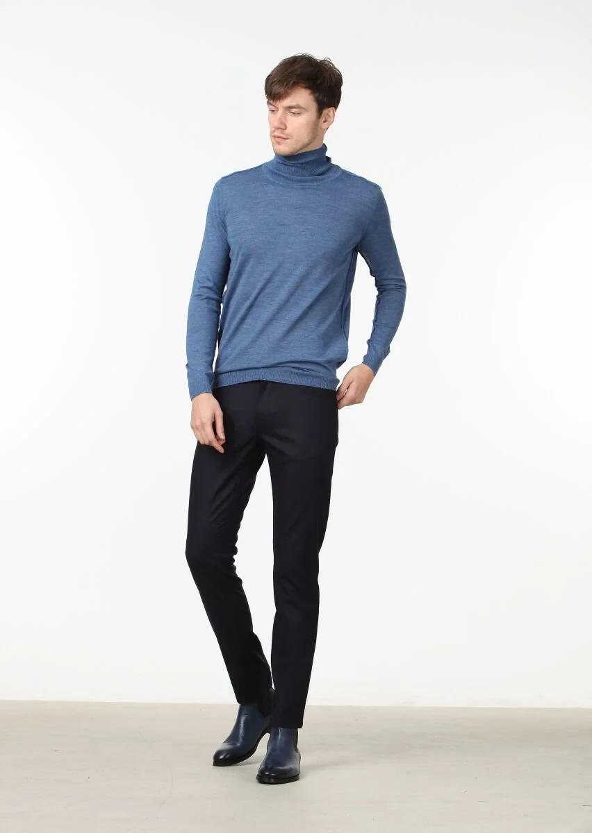 Blue Knitwear Sweatshirt - 2