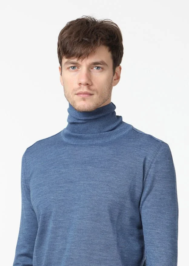Blue Knitwear Sweatshirt - 3