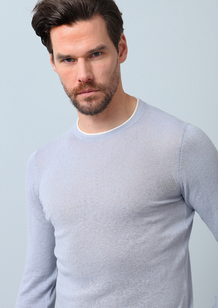 Blue Knitwear Sweatshirt 