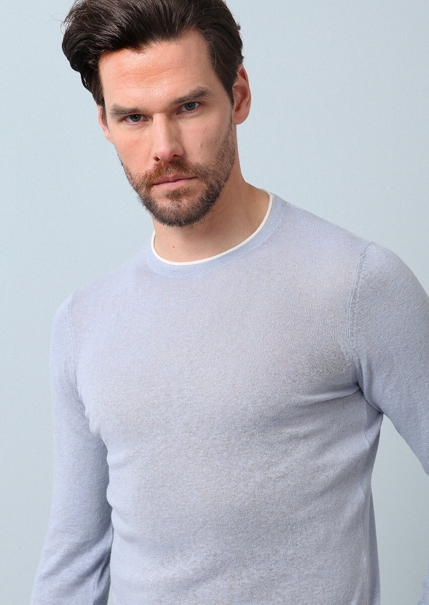 Blue Knitwear Sweatshirt - 1