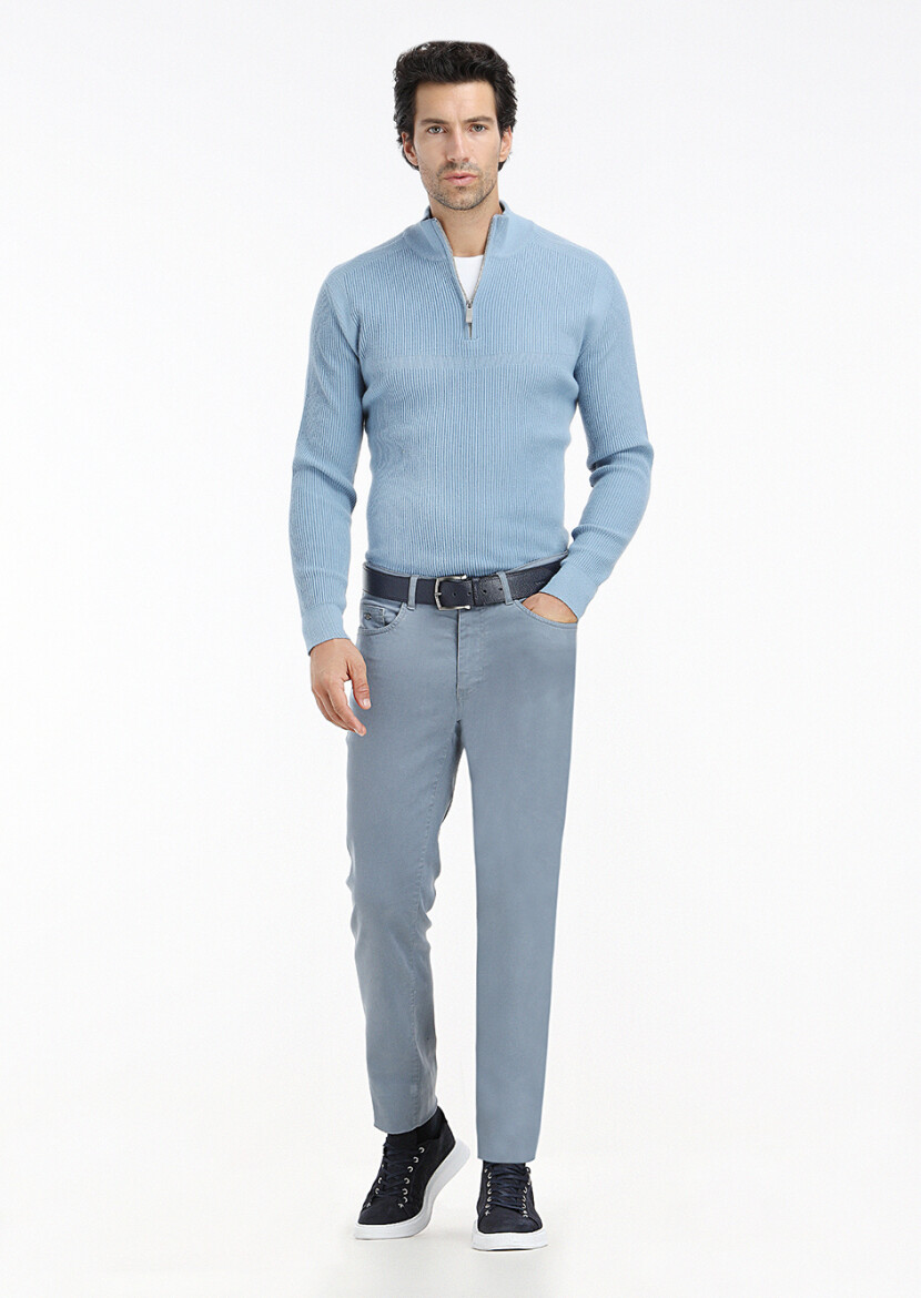 Blue Knitwear Sweatshirt - 1