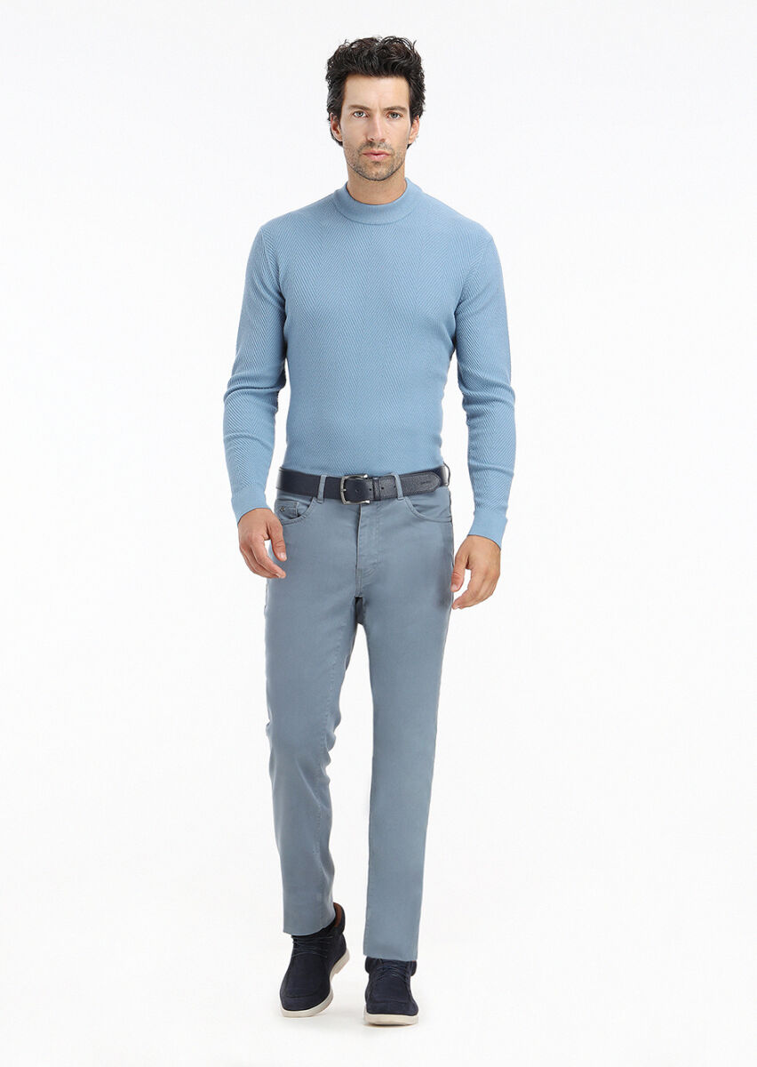 Blue Knitwear Sweatshirt - 1