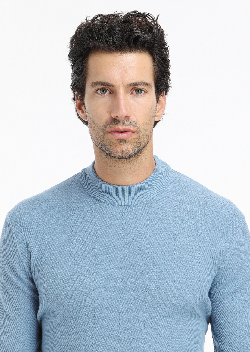Blue Knitwear Sweatshirt - 3