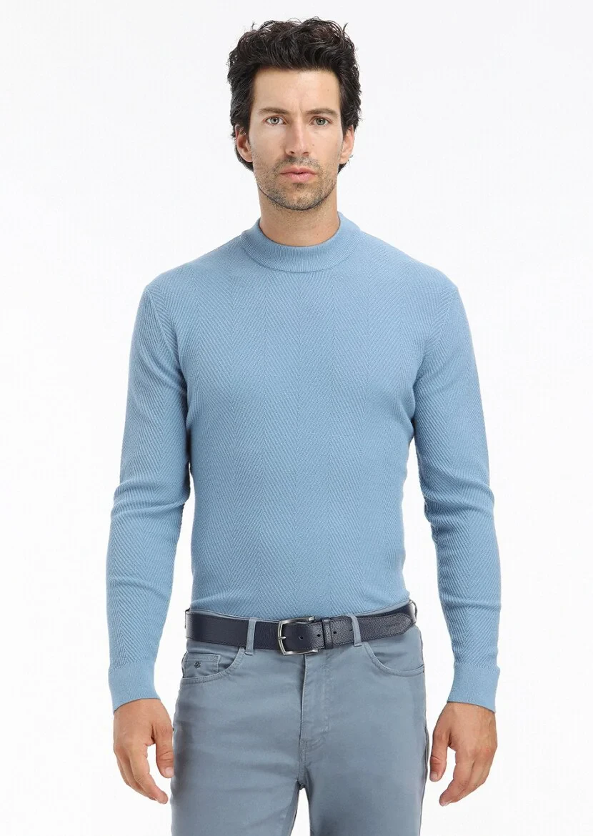 Blue Knitwear Sweatshirt 