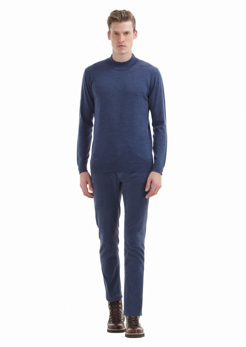 Blue Knitwear Sweatshirt 