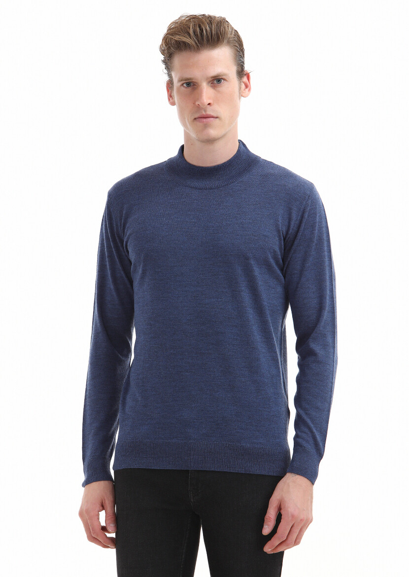 Blue Knitwear Sweatshirt - 3