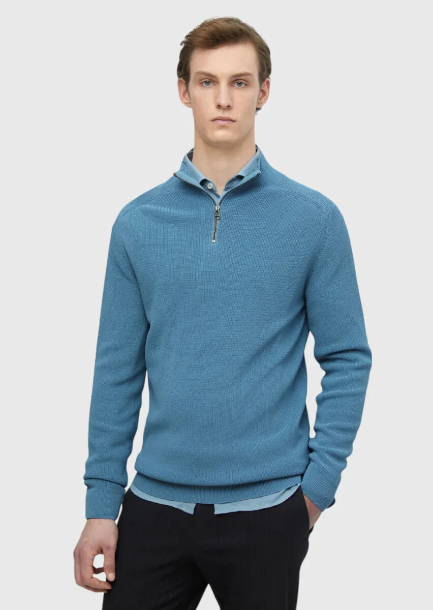 Blue Knitwear Sweatshirt - 1