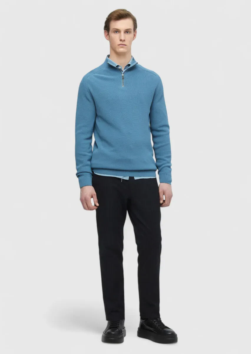Blue Knitwear Sweatshirt - 2