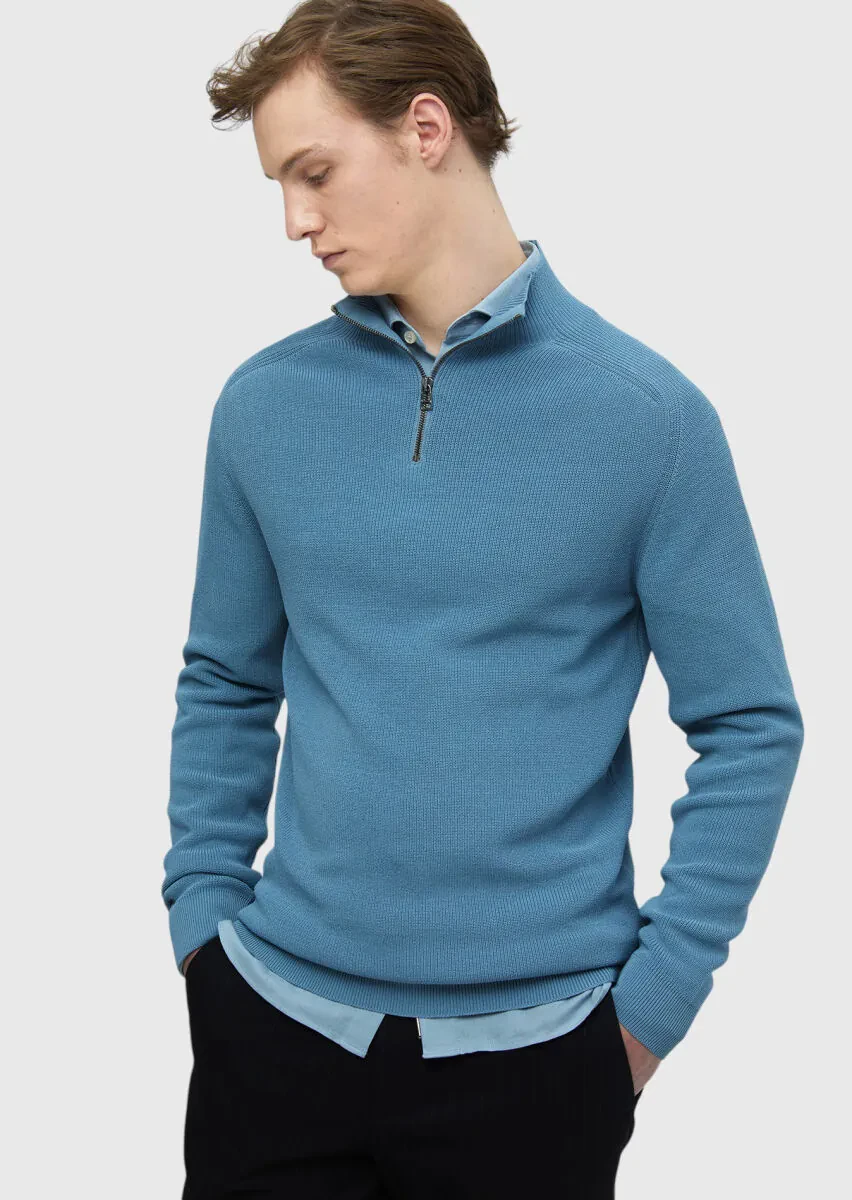 Blue Knitwear Sweatshirt - 3