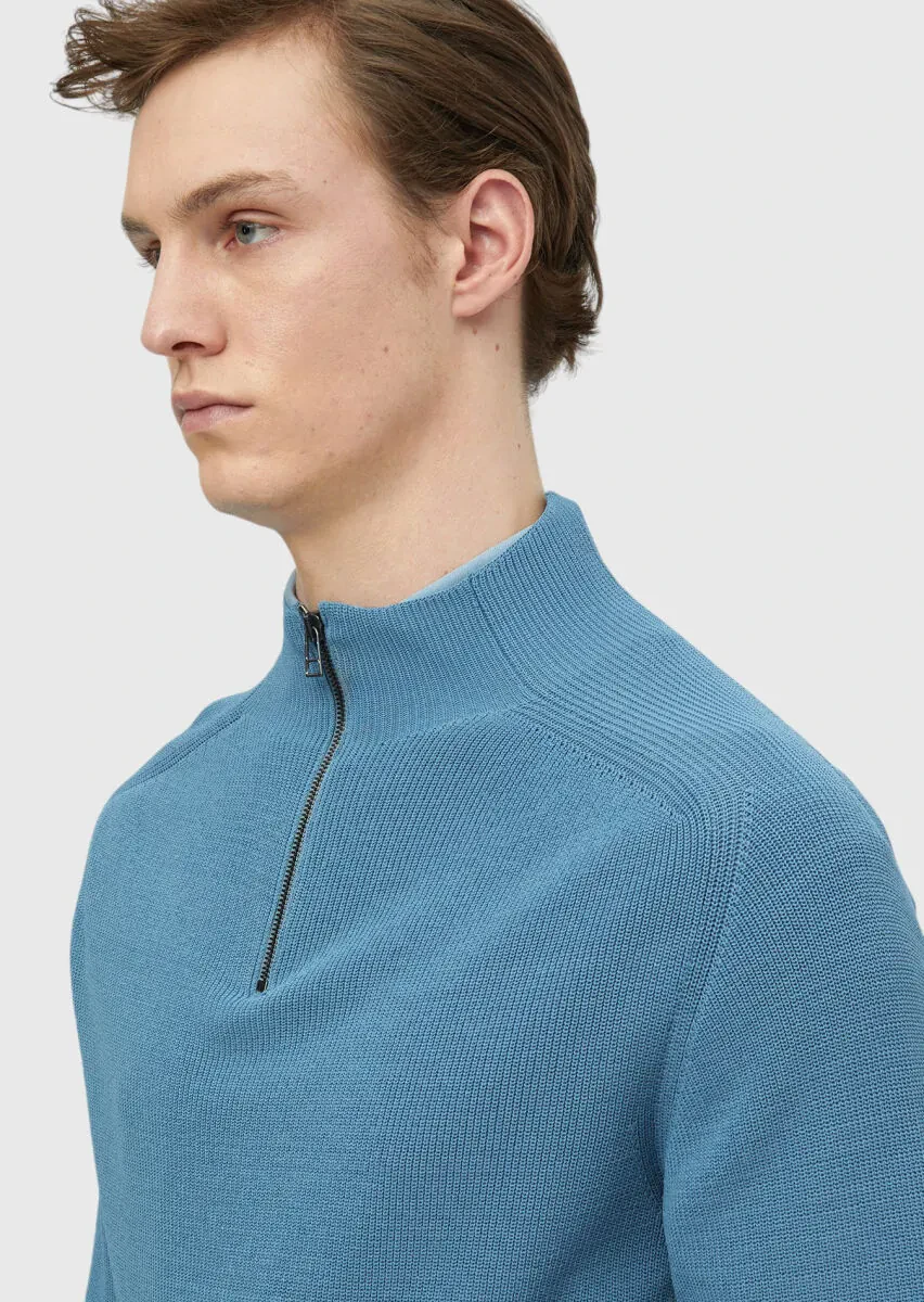 Blue Knitwear Sweatshirt - 5