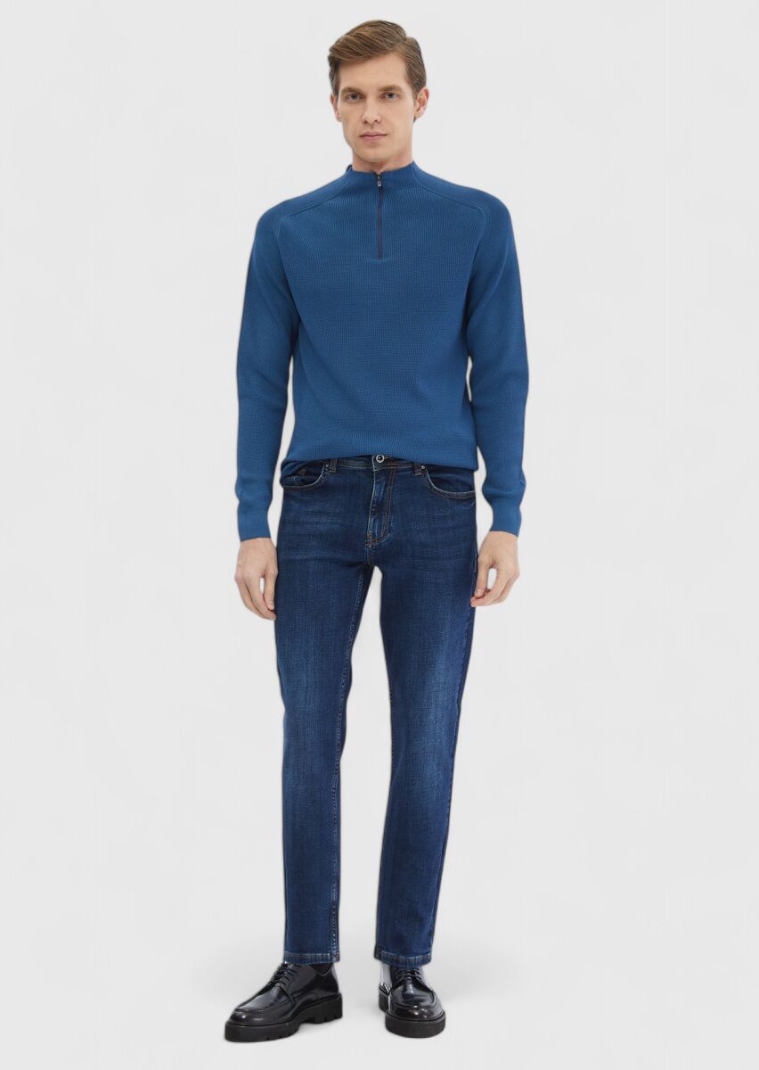 Blue Knitwear Sweatshirt - 2