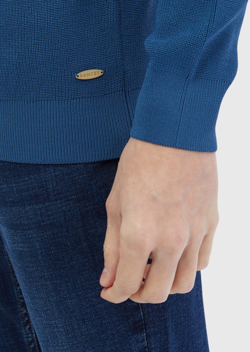 Blue Knitwear Sweatshirt - 6