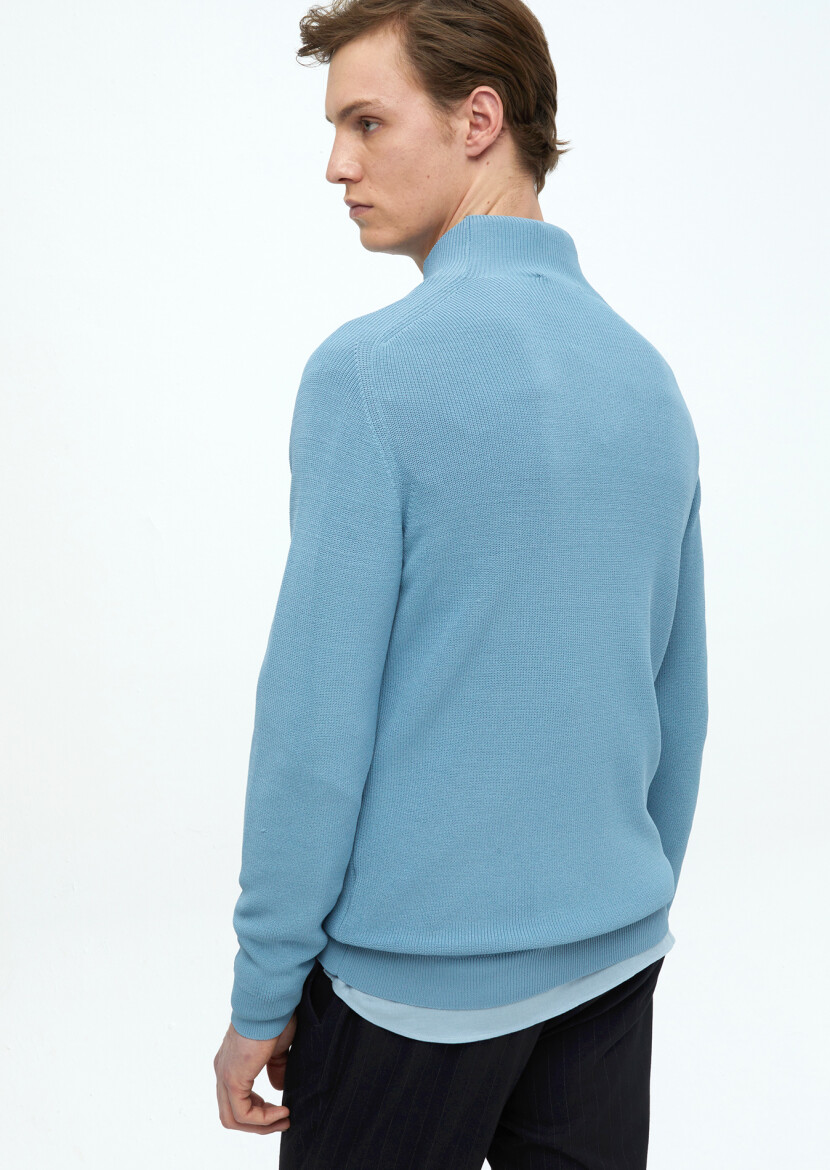 Blue Knitwear Sweatshirt - 7