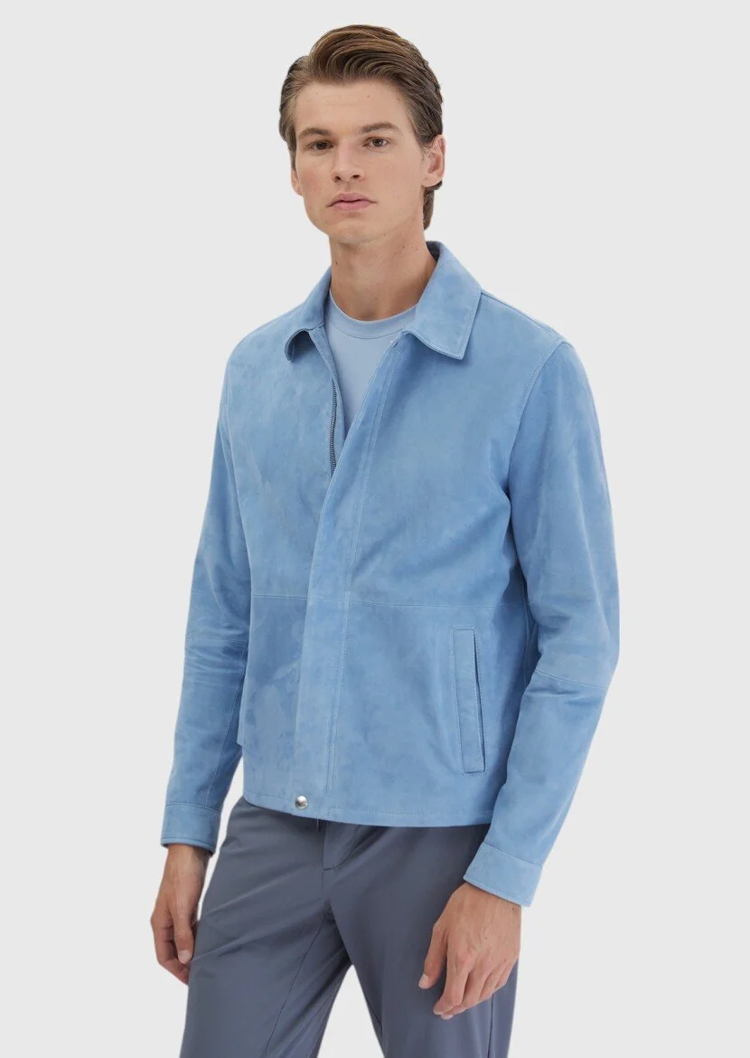 Blue Leather Coat - 1