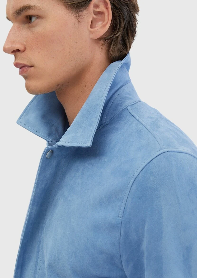 Blue Leather Coat - 6