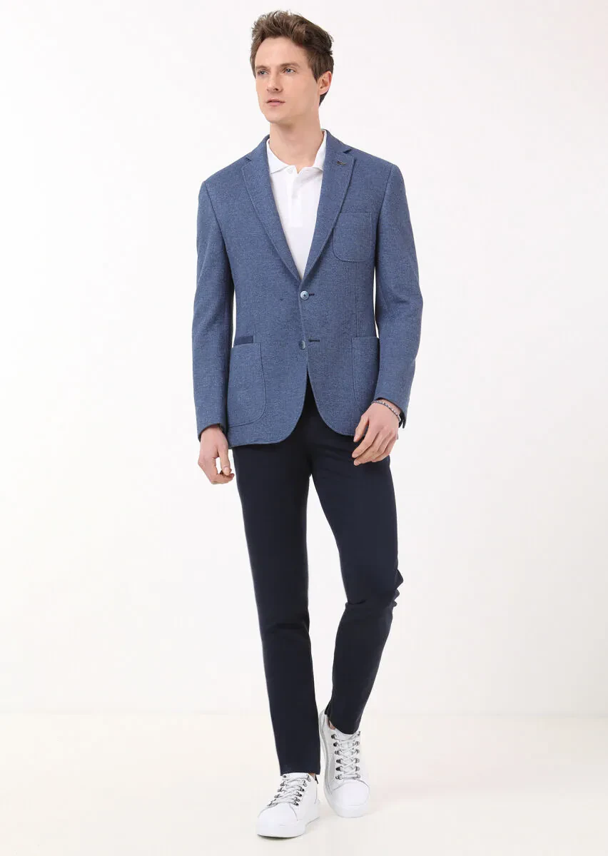Blue Micro Zeroweight Slim Fit 100% Cotton Jacket - 2