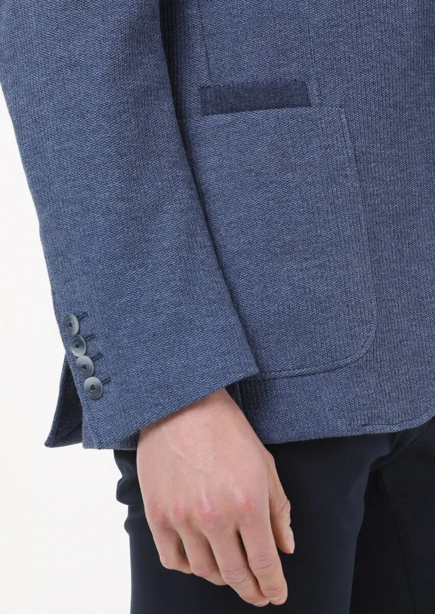 Blue Micro Zeroweight Slim Fit 100% Cotton Jacket - 3