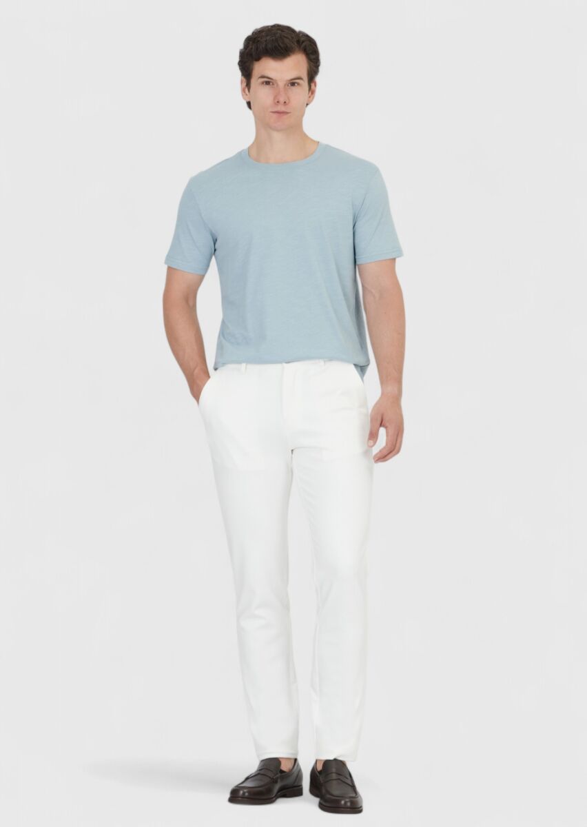 Blue Plain Crew Neck 100% Cotton T-Shirt - 1