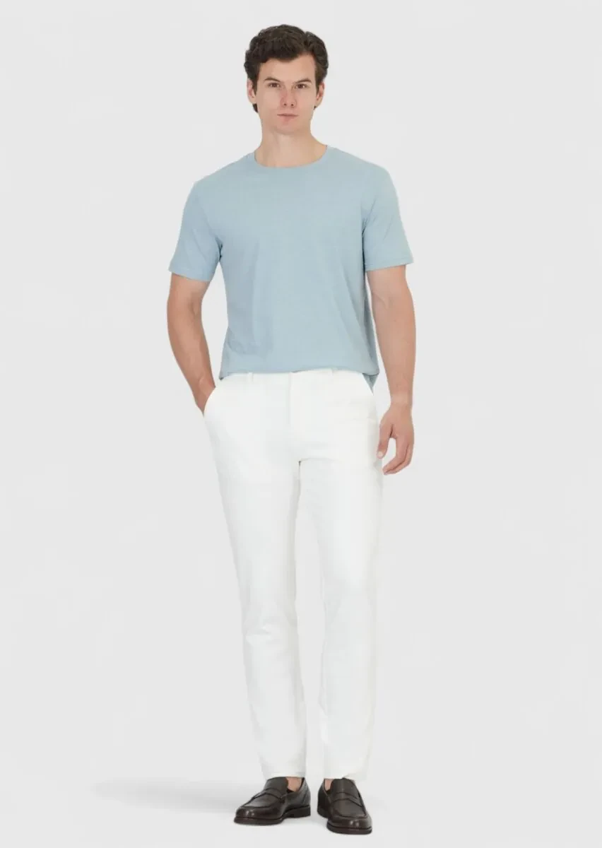 Blue Plain Crew Neck 100% Cotton T-Shirt - 2