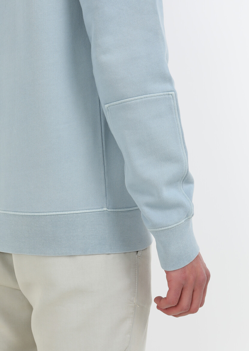 Blue Plain Sweatshirt - 4