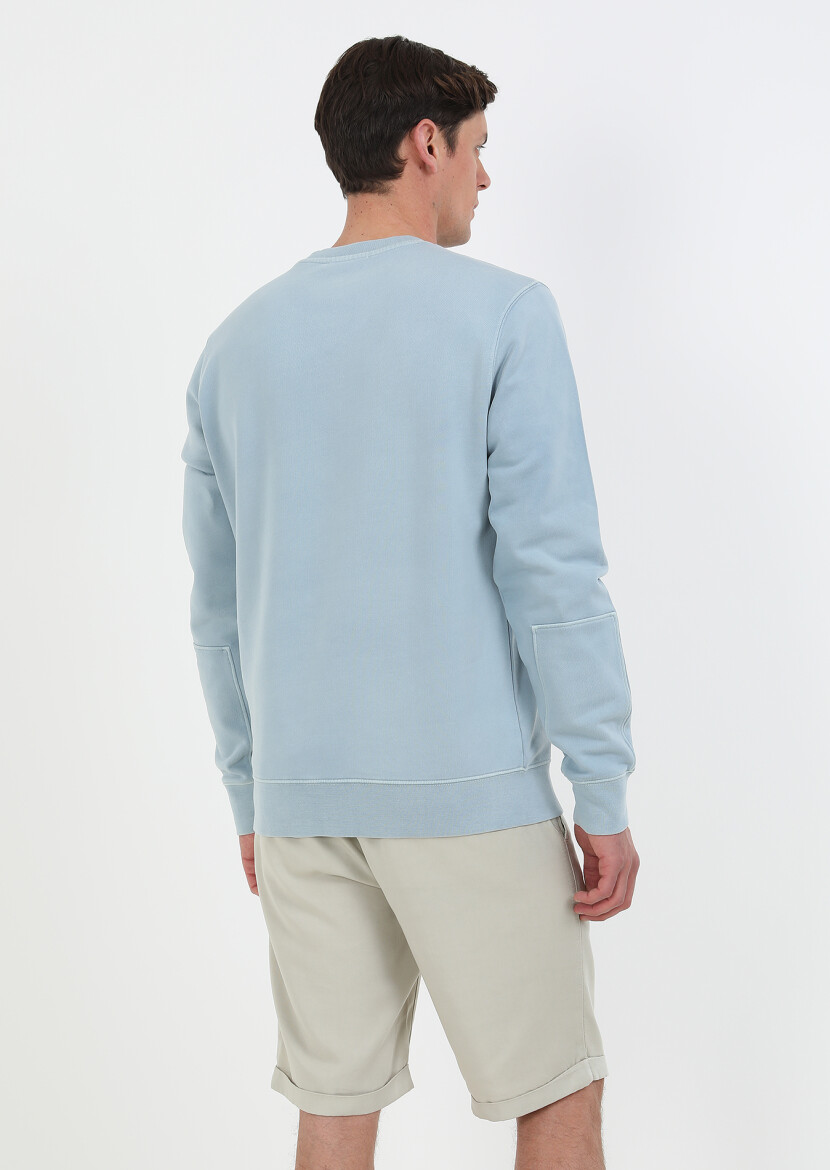 Blue Plain Sweatshirt - 5