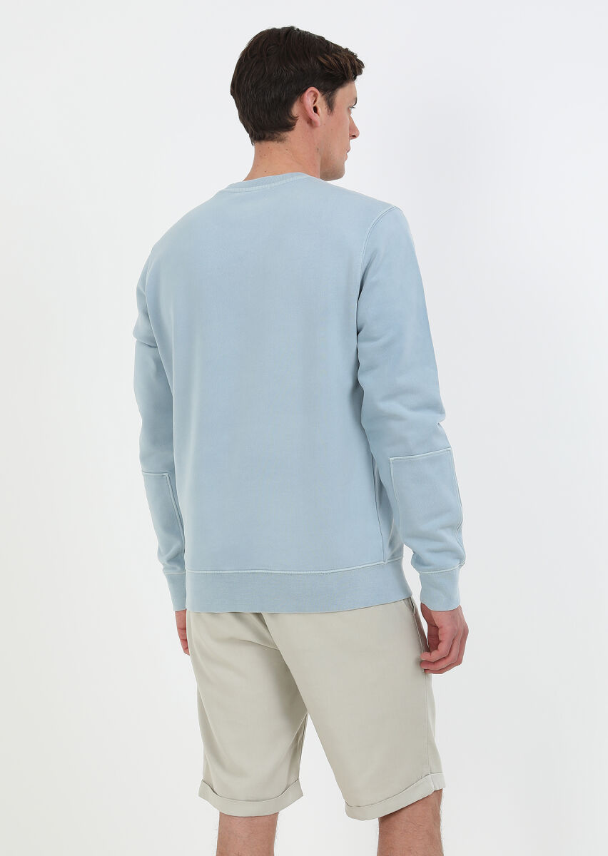 Blue Plain Sweatshirt - 5