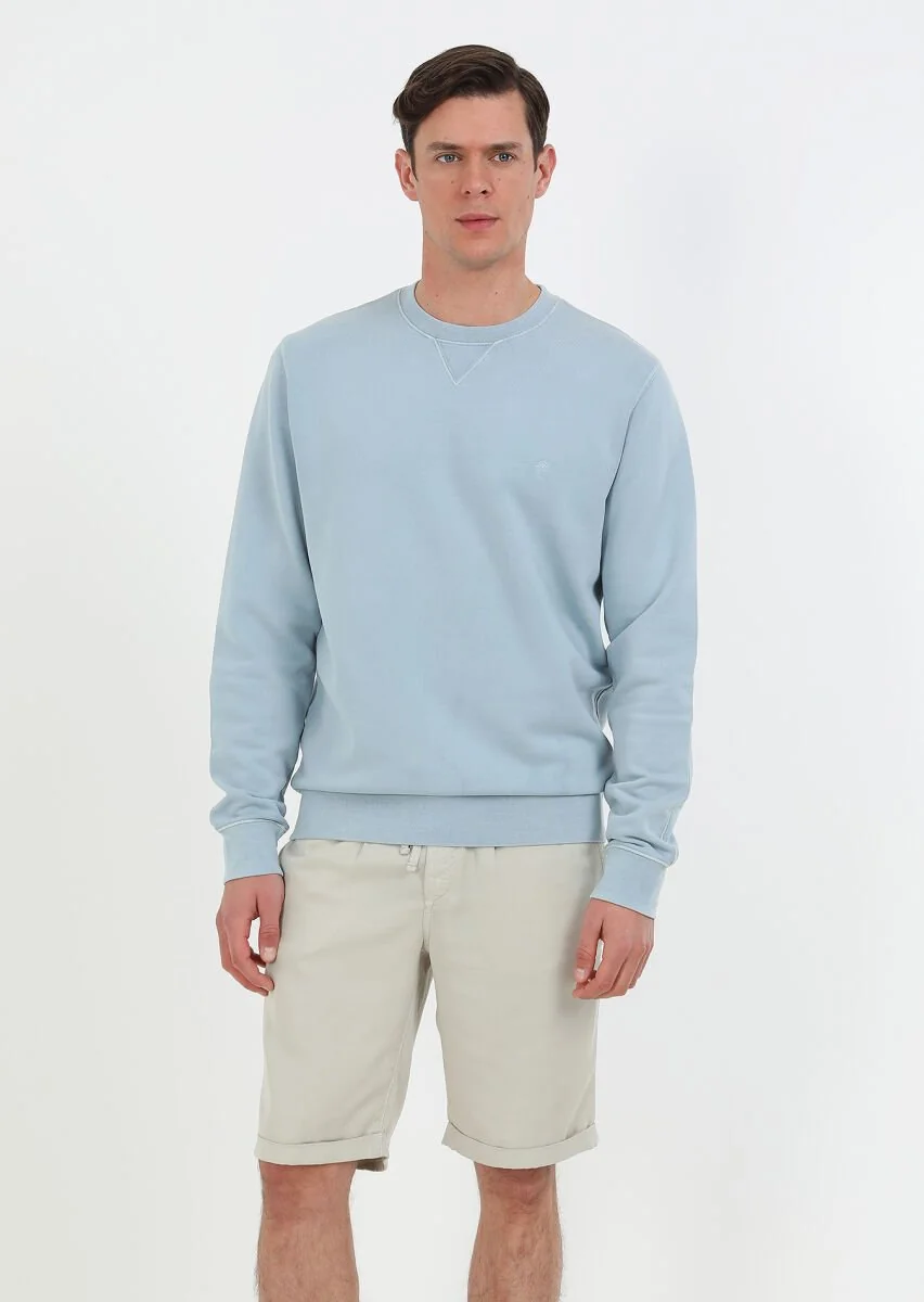 Blue Plain Sweatshirt - 1