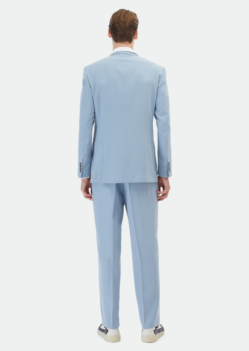 Blue Plain Zeroweight Slim Fit Suit - 11