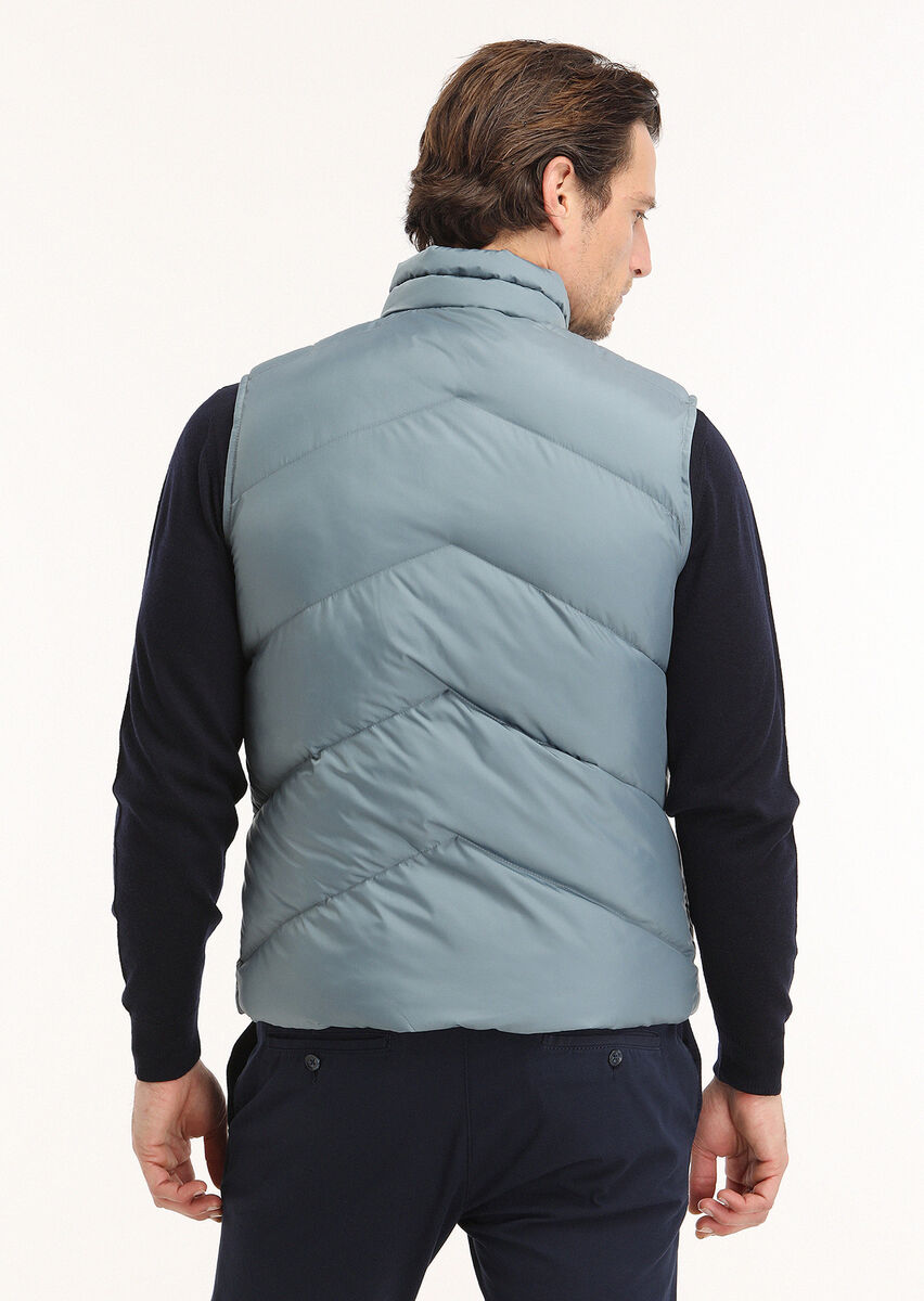 Blue Weaving Puffer Vest - 5