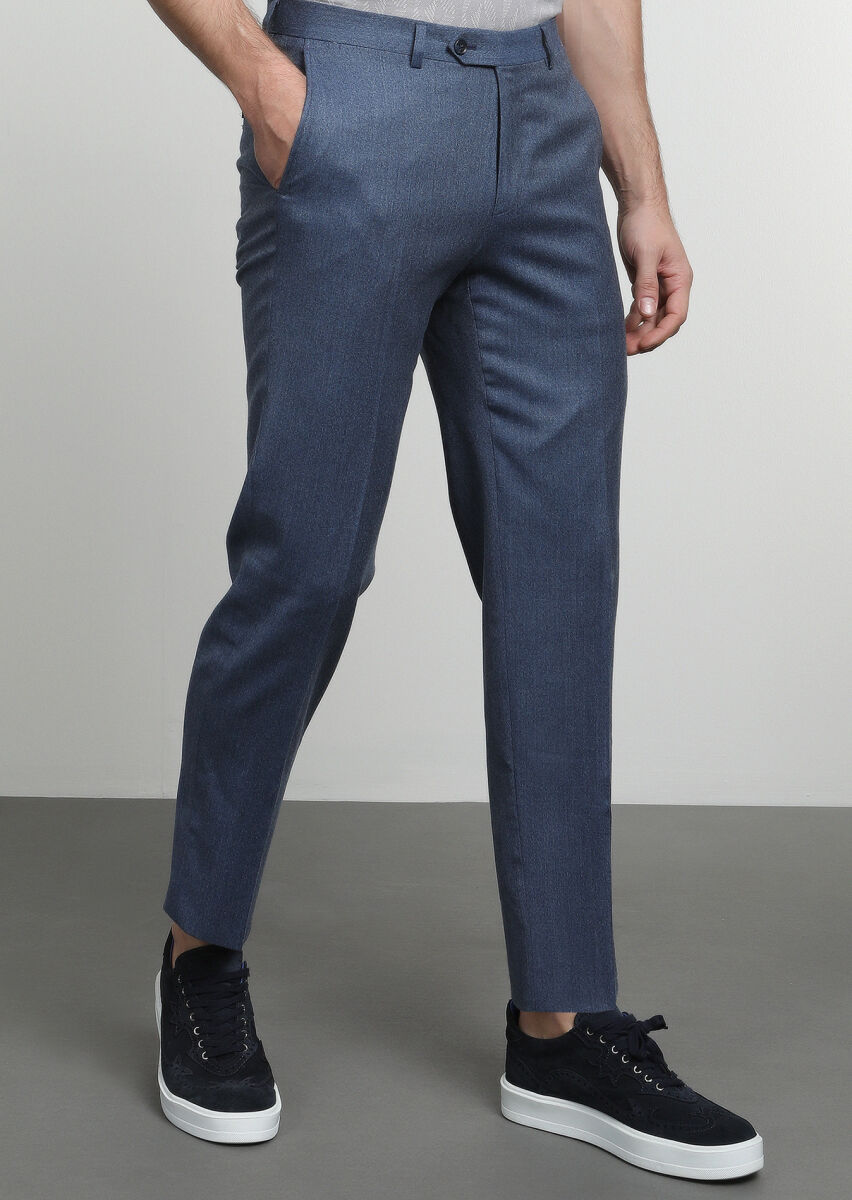 Blue Weaving Regular Classical 100% Wool Trousers - 2