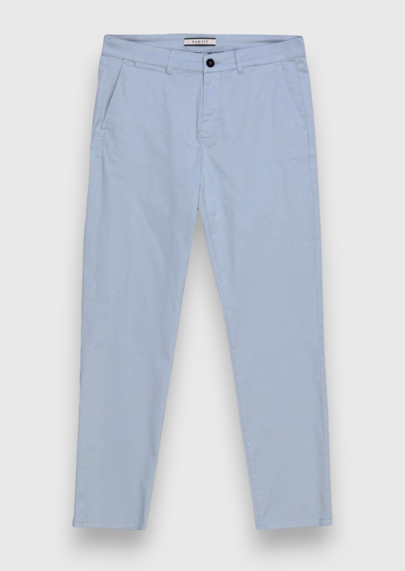 Blue Weaving Regular Fit Casual Cotton Blended Trousers - 5