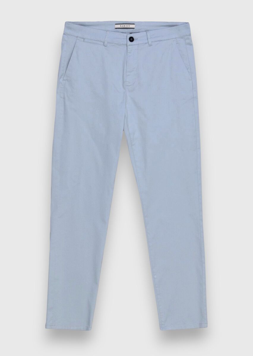 Blue Weaving Regular Fit Casual Cotton Blended Trousers - 5