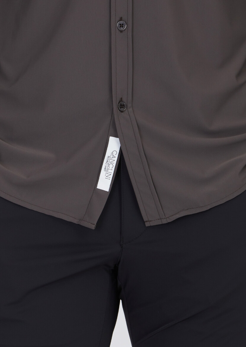 Bordo Düz Regular Fit Dokuma Klasik Gömlek - 5